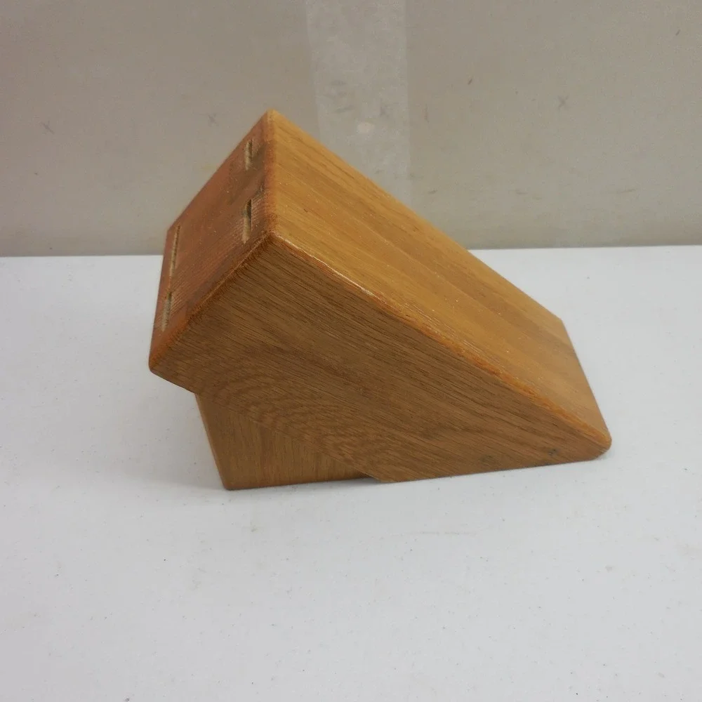 Cutco Oak Wood Knife Block 4 Slot Countertop Storage Made in USA